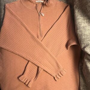 Elegant Coral Turtleneck Sweater